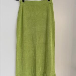 Zara Classic Green Knit Midi Skirt